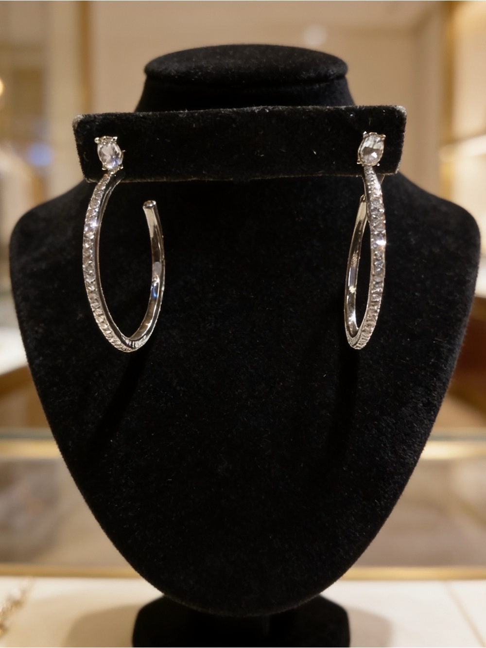 Simply Vera Vera Wang Silver Tone Simulated Stone Hoop Earrings